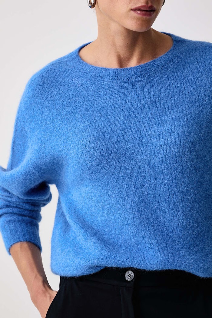Sweter damski z wełną MLLGIUNCO Marella 2623366322200 niebieski