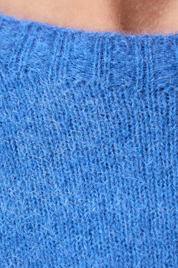 Sweter damski z wełną MLLGIUNCO Marella niebieski 2623366322200