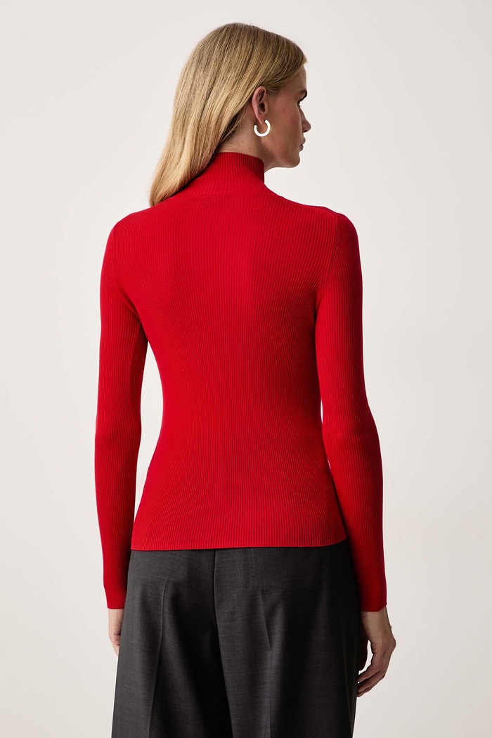 Odzież Marella Sweter damski z dodatkiem wełny MLLERESIA 2623366312200 czerwony