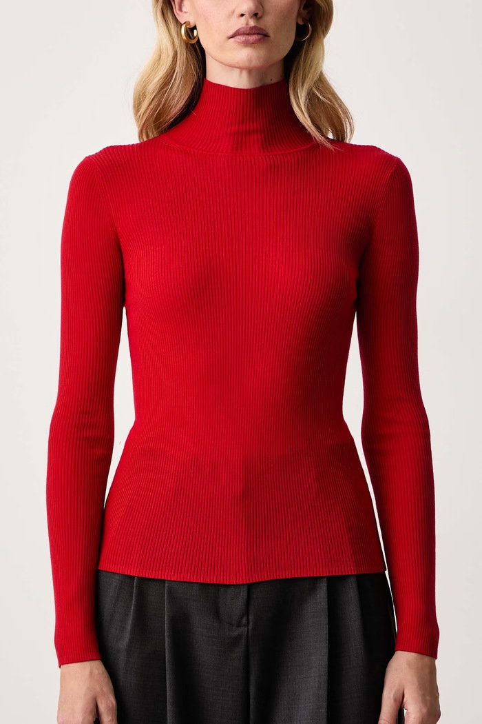 Sweter damski z dodatkiem wełny MLLERESIA Marella 2623366312200 czerwony