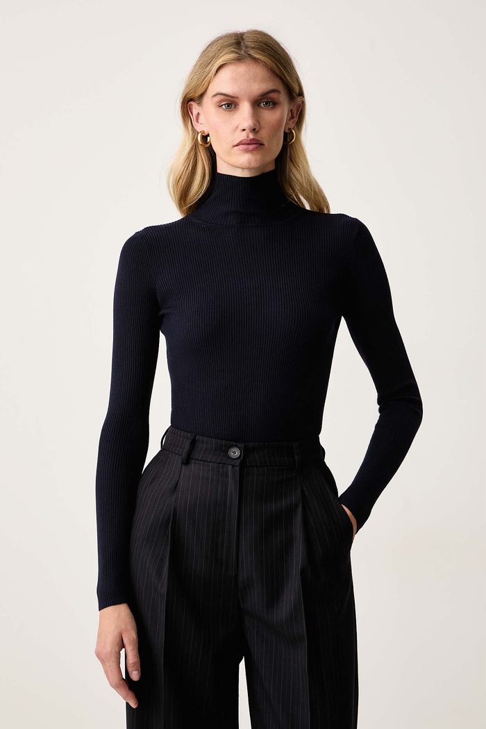 Marella Sweter damski z dodatkiem wełny MLLERESIA granatowy 2623366312200