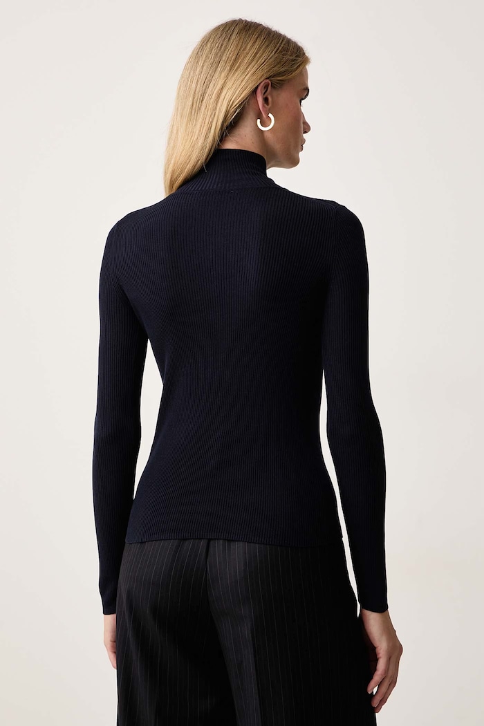 Odzież Marella Sweter damski z dodatkiem wełny MLLERESIA 2623366312200 granatowy