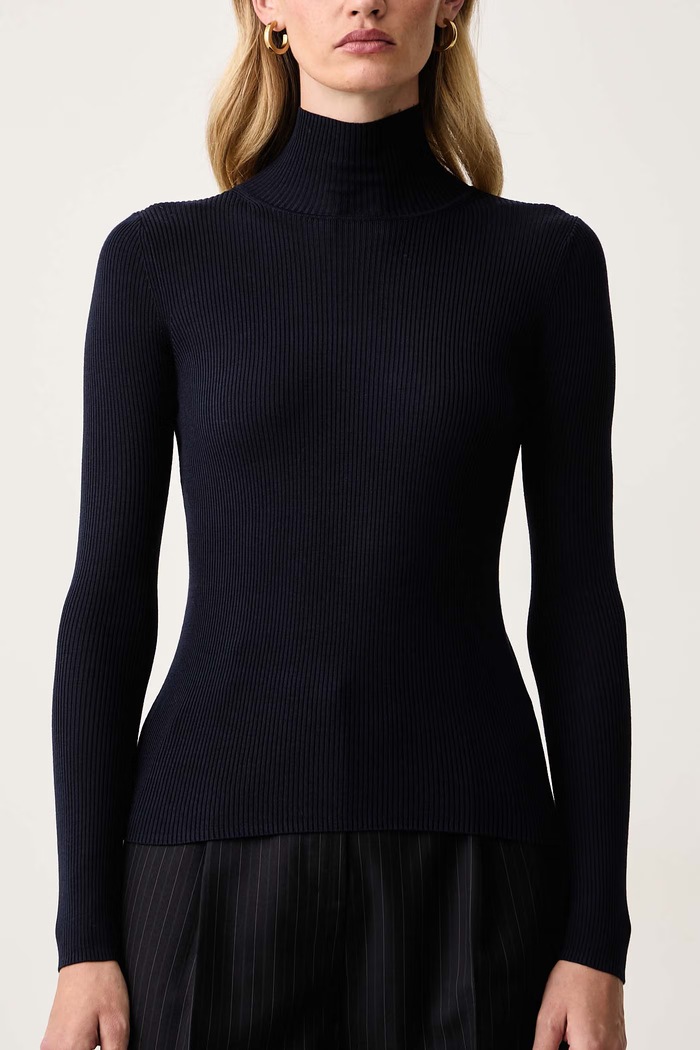 Sweter damski z dodatkiem wełny MLLERESIA Marella 2623366312200 granatowy