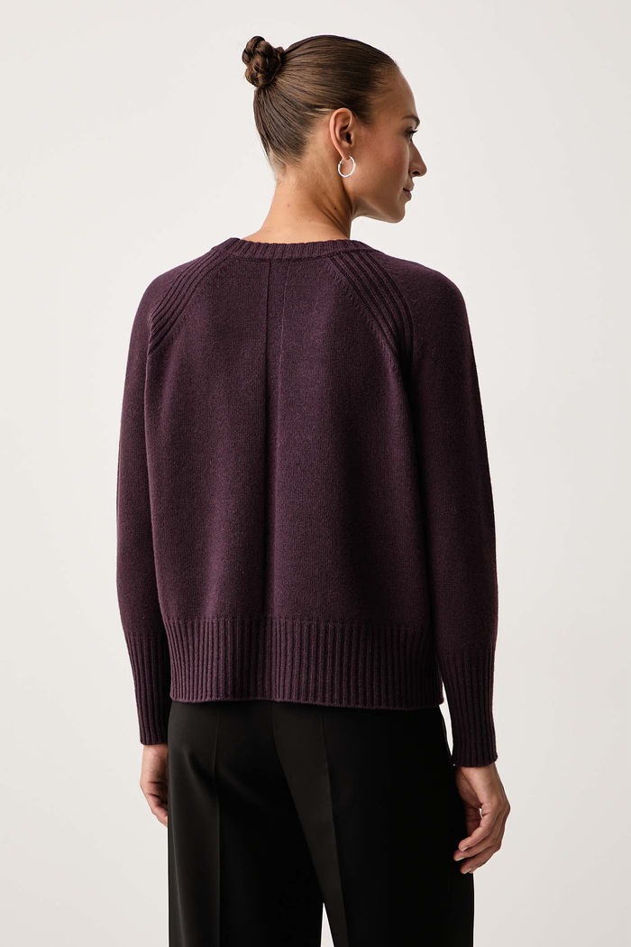 Odzież Marella Sweter damski wełniany MLLBELLA 2623366295200 fioletowy