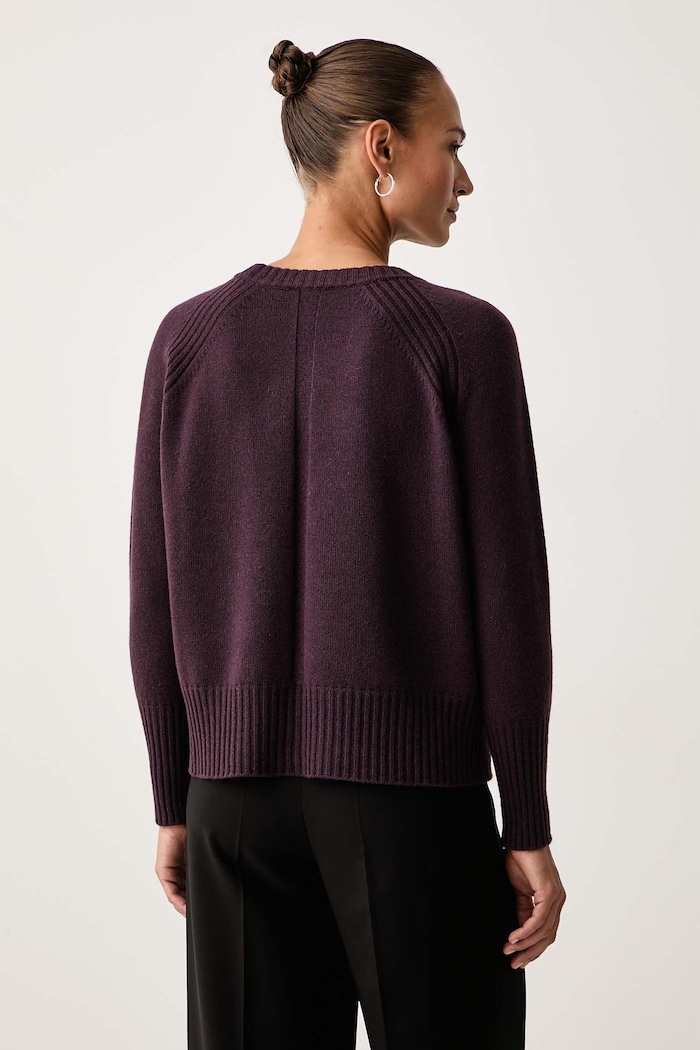 Odzież Marella Sweter damski wełniany MLLBELLA 2623366295200 fioletowy