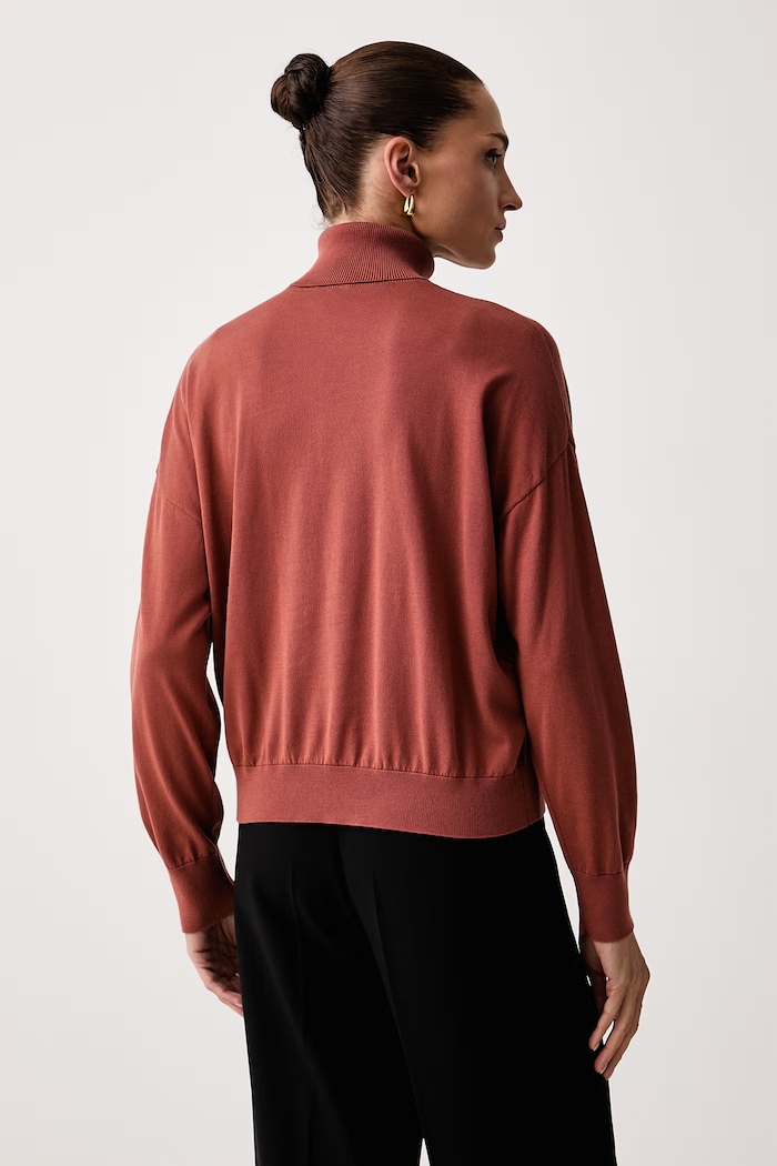 Odzież Marella Sweter damski z lyocellu MLSGIOIA 2623366274200 brązowy