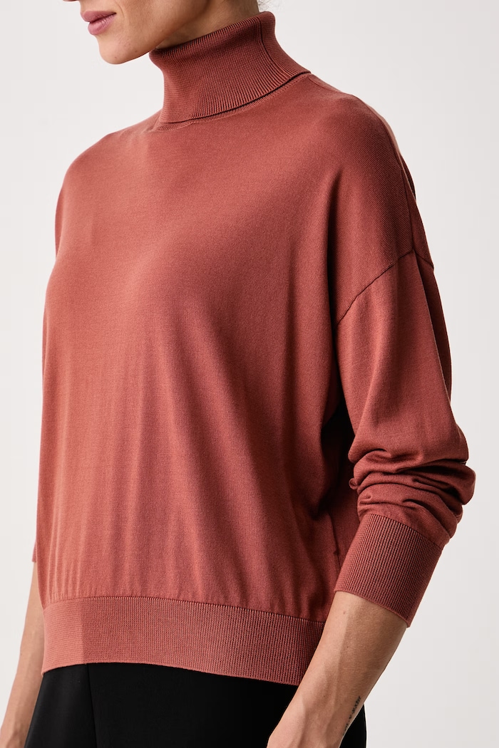 Sweter damski z lyocellu MLSGIOIA Marella 2623366274200 brązowy