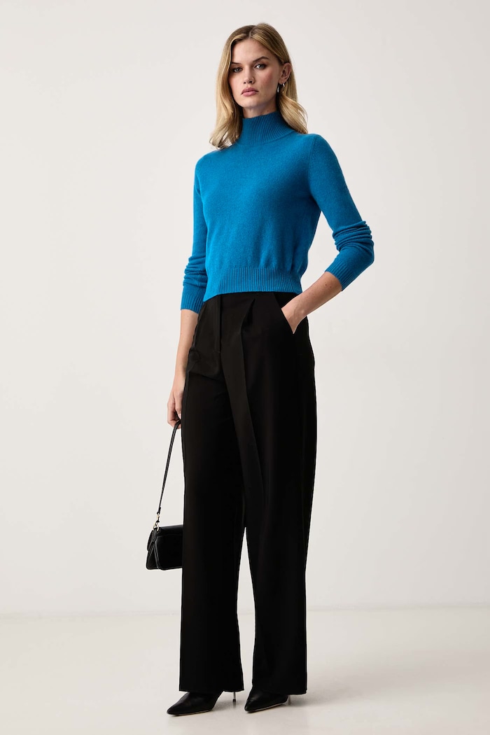 Marella Sweter damski wełniany MLLZUCCA 2623366212200 niebieski AW26