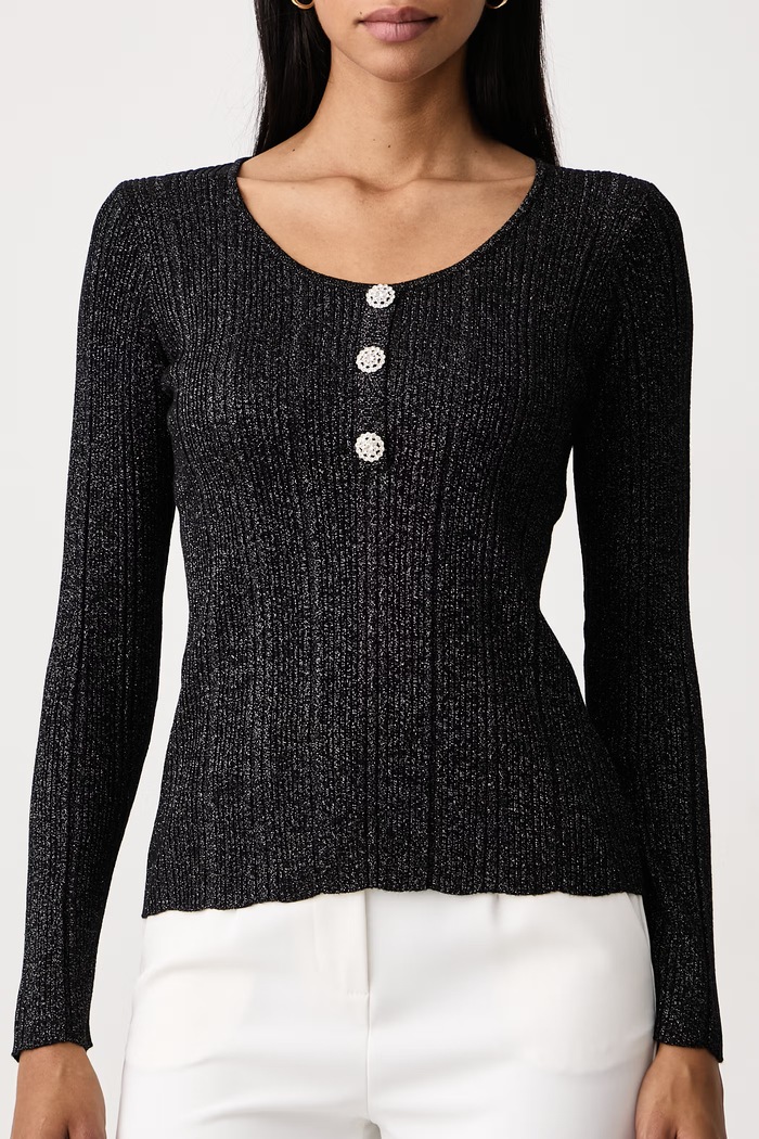 Sweter damski z wiskozą Fracomina FS26WT7021K492Q7 czarny