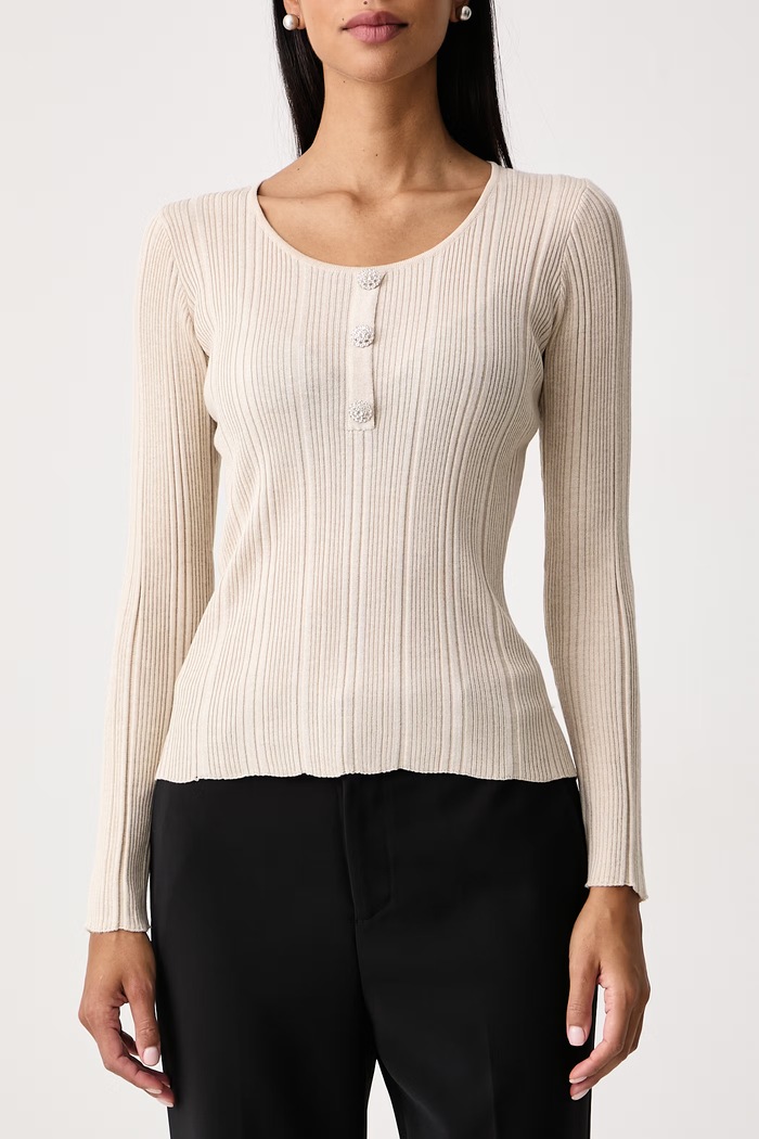 Sweter damski z wiskozą Fracomina FS26WT7021K492Q7 złoty