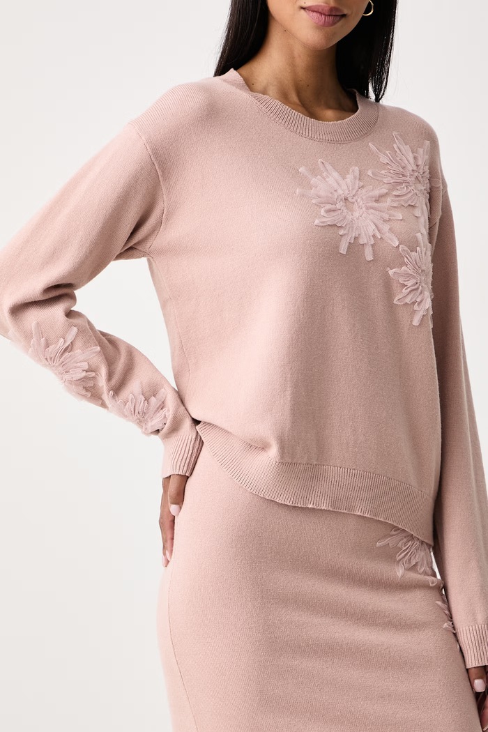 Sweter damski z wiskozą Fracomina FS26WT7013K502E5 różowy