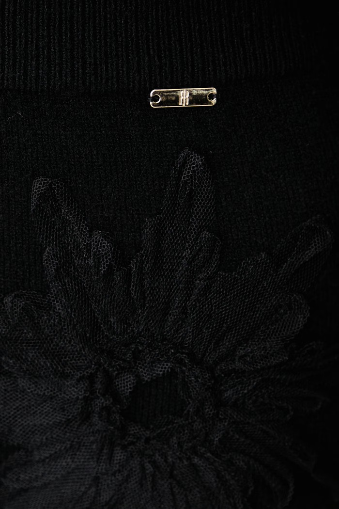 Sweter damski z wiskozą Fracomina czarny FS26WT7013K502E5