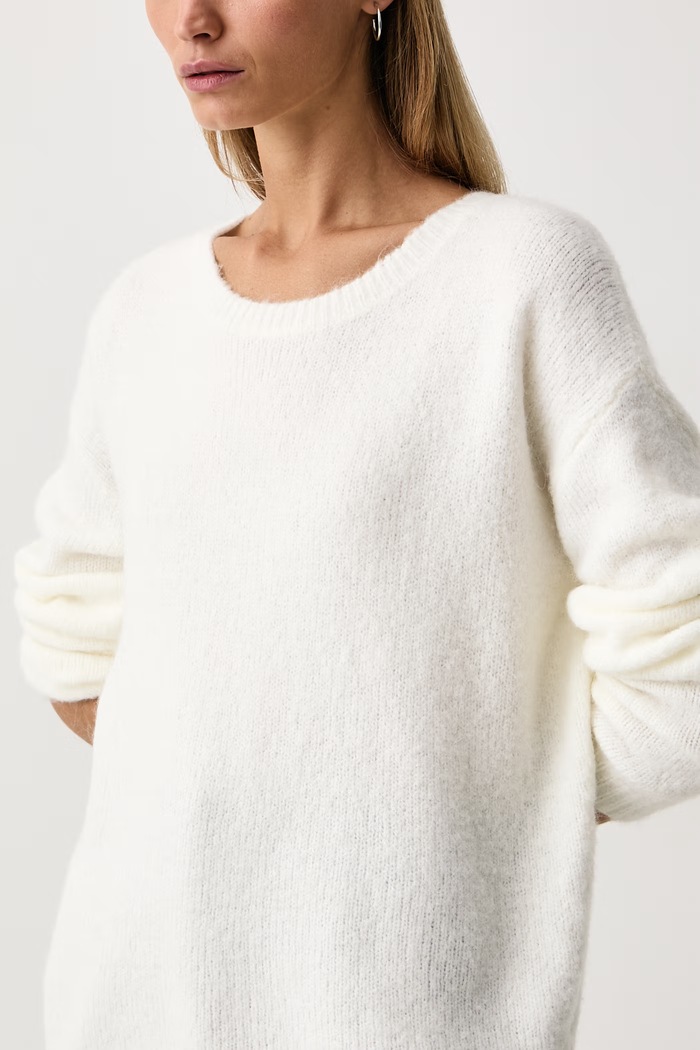 Sweter damski z dodatkiem wełny Fracomina FZ26WT7005K57201 beżowy