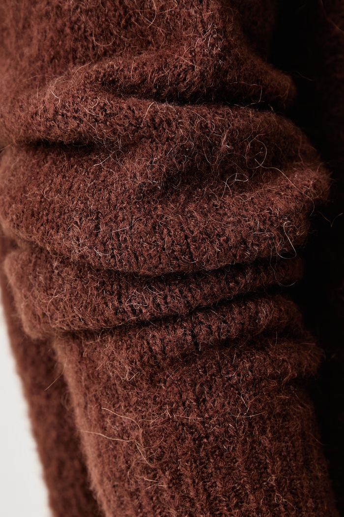 Sweter damski z dodatkiem wełny Fracomina brązowy FZ26WT7005K57201
