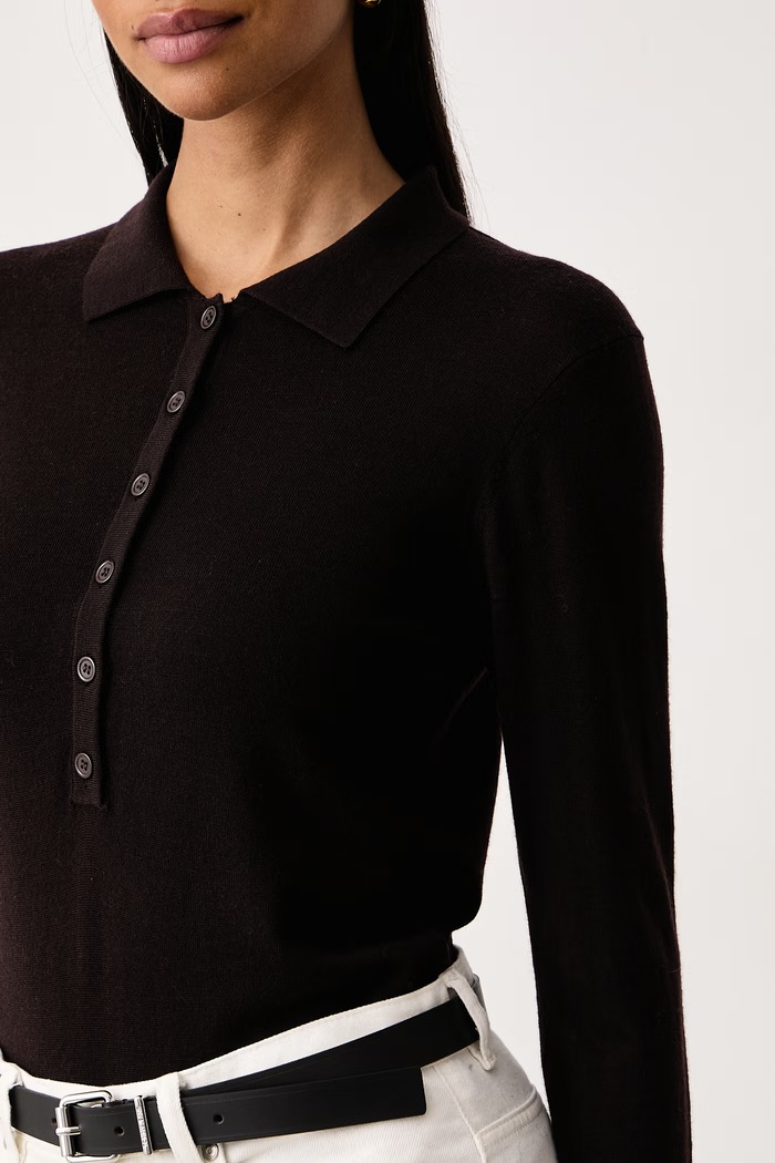 Body damskie z wełny merino Fracomina brązowy B126WT5033K56701