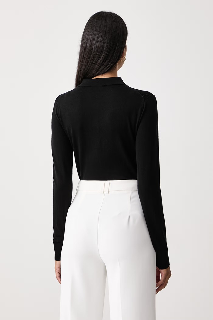 Odzież Fracomina Body damskie z wełny merino B126WT5033K56701 czarny