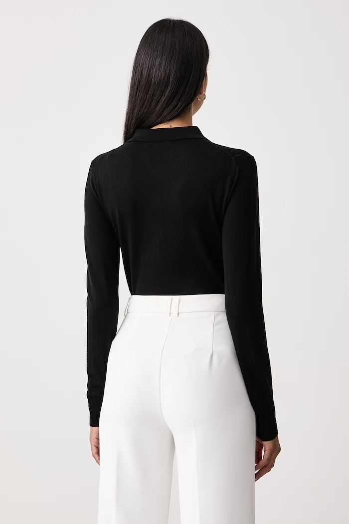 Odzież Fracomina Body damskie z wełny merino B126WT5033K56701 czarny