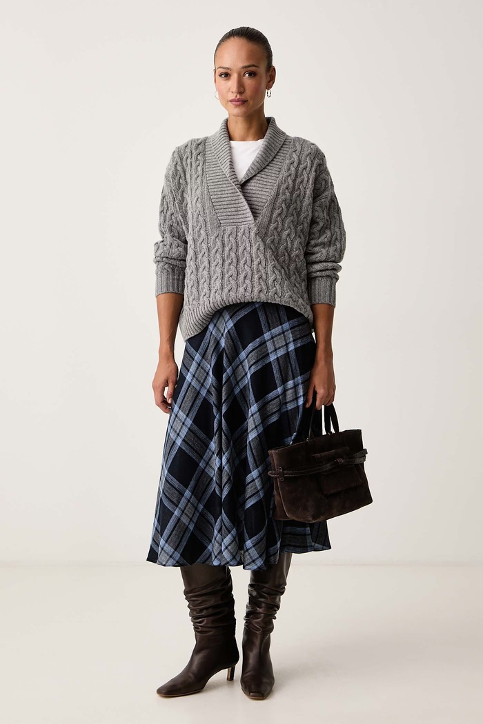 FAY Sweter damski z wełną NMWC1535940ZJE szary AW26
