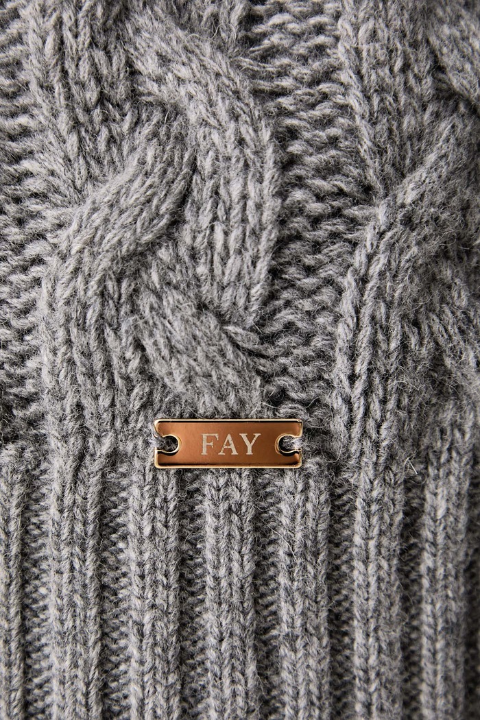 Sweter damski z wełną FAY szary NMWC1535940ZJE