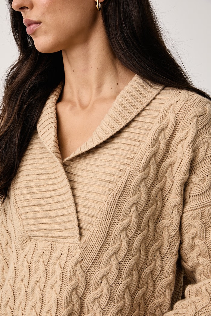 Sweter damski z wełną FAY NMWC1535940ZJE brązowy