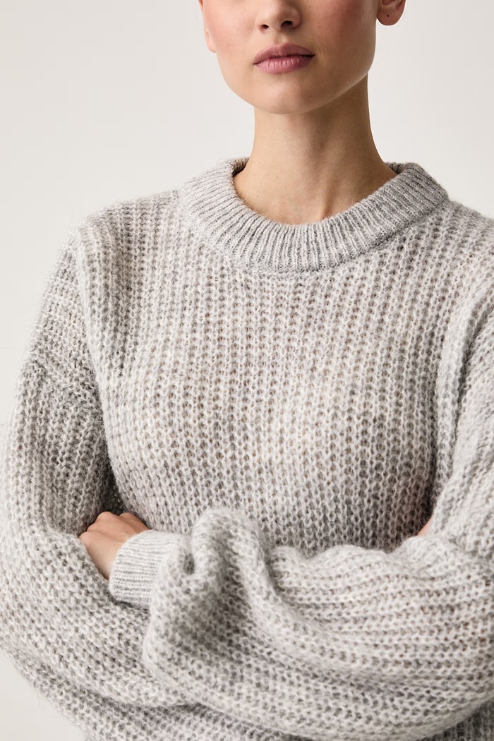 Sweter damski z wełną Slogeryna_B HUGO Blue 50571691 szary