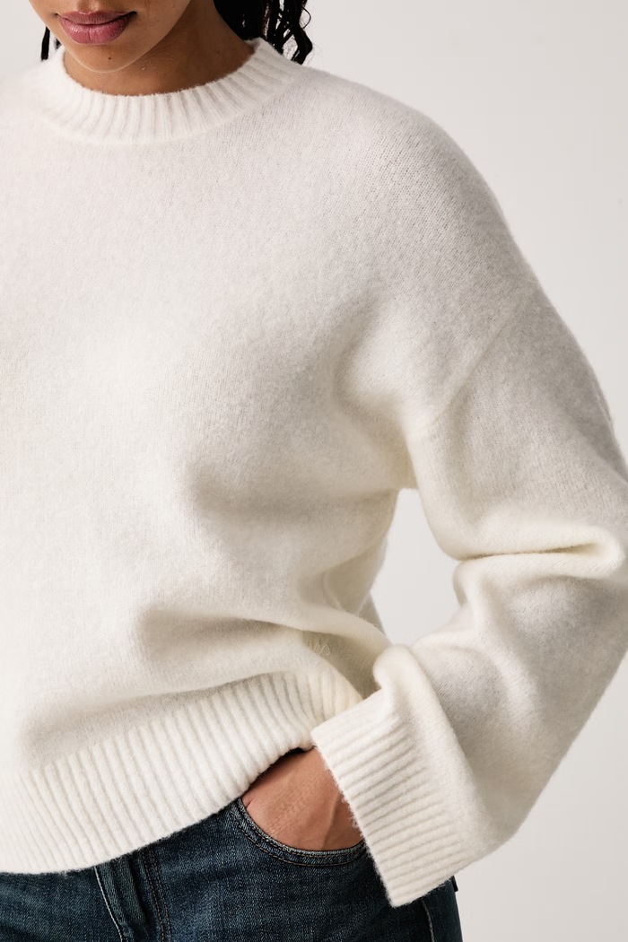 Sweter damski z dodatkiem wełny Susy_B HUGO Blue 50569623 beżowy