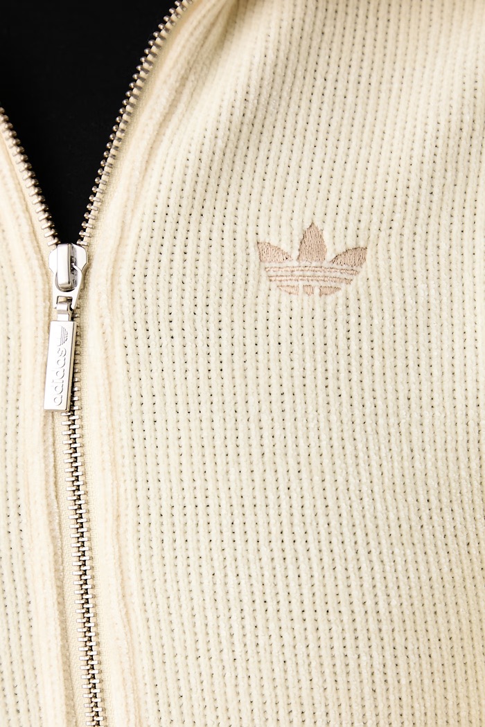 Kardigan za žene Chenille Zip Up adidas Originals bež LF6578