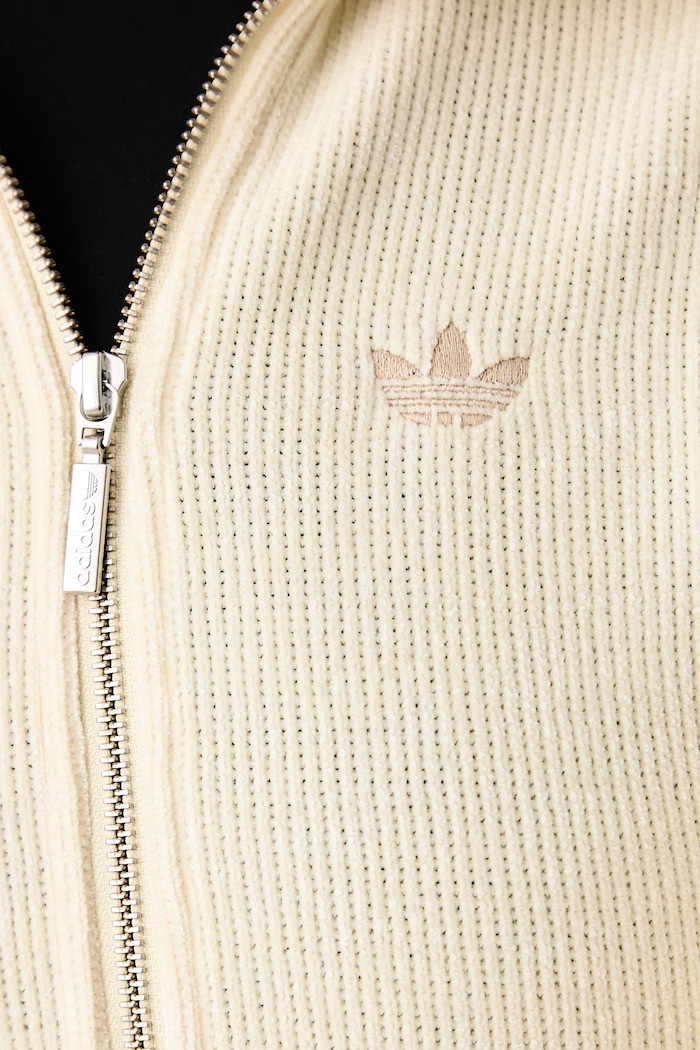 Kardigan za žene Chenille Zip Up adidas Originals bež LF6578