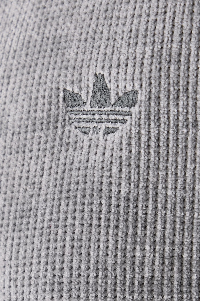 Kardigan damski Chenille Zip Up adidas Originals szary LF6541