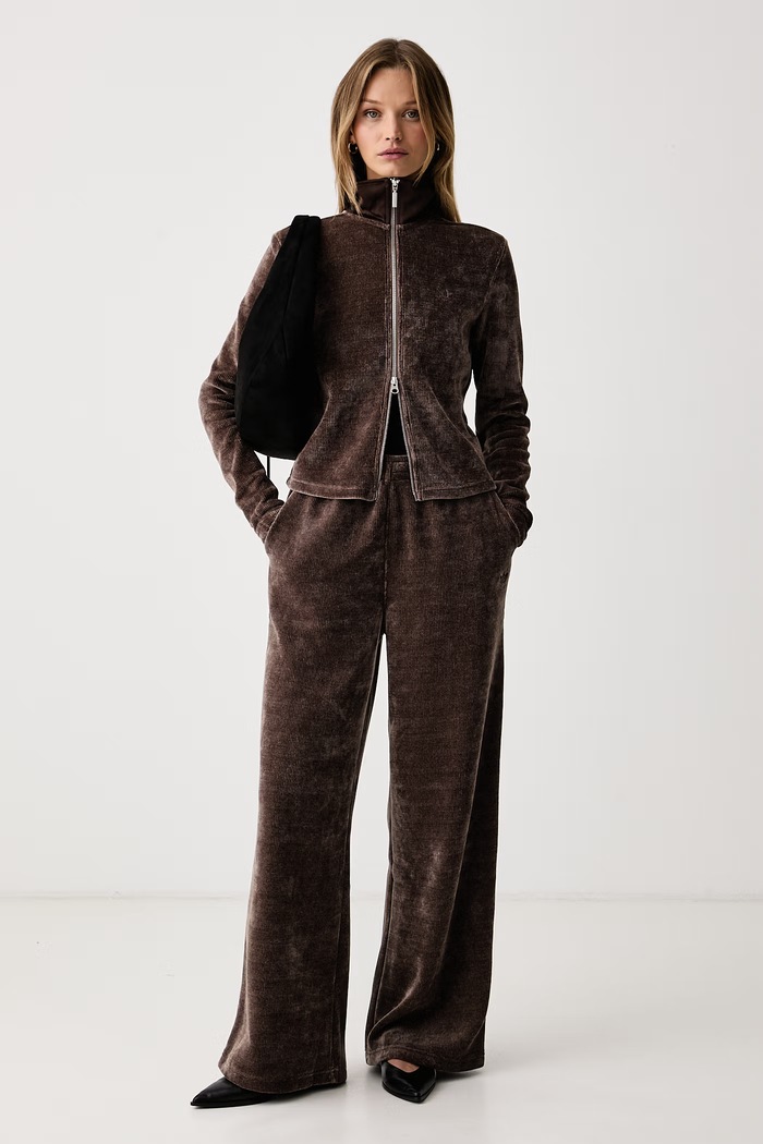 adidas Originals Vesta za žene Chenille Zip Up LF6540 smeđa AW26