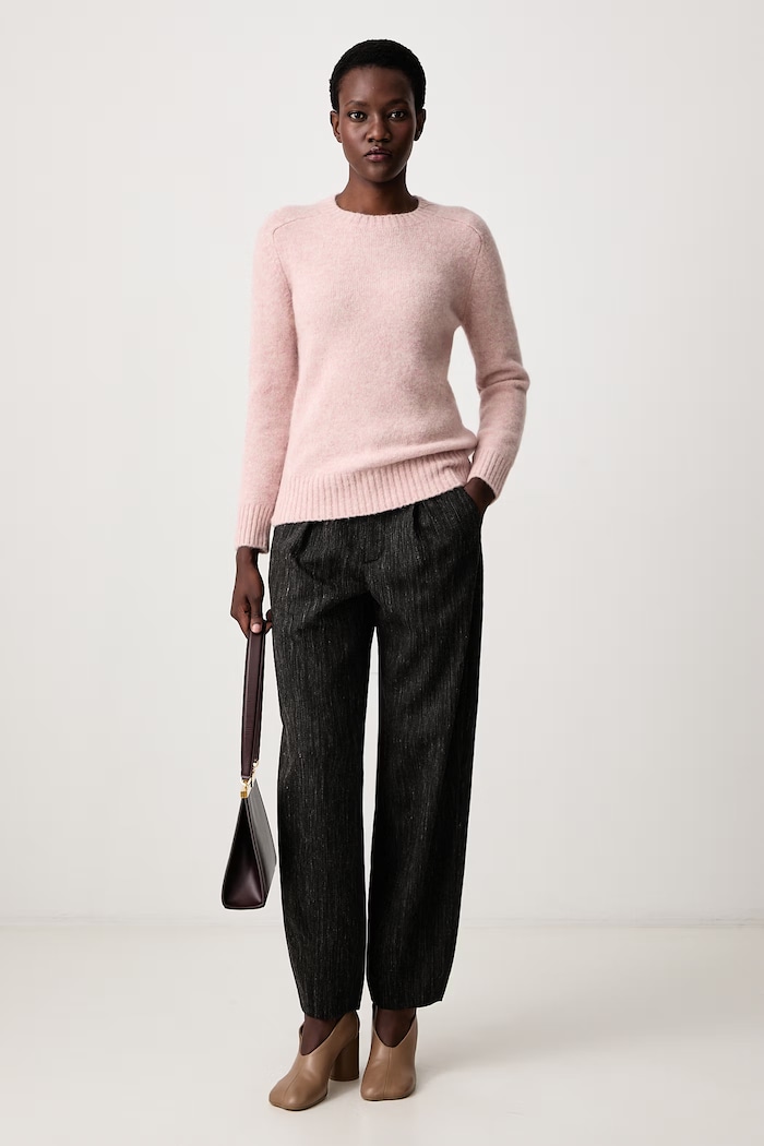 Soeur Sweter damski z wełną ENVIE różowy PUL1321ENVIE