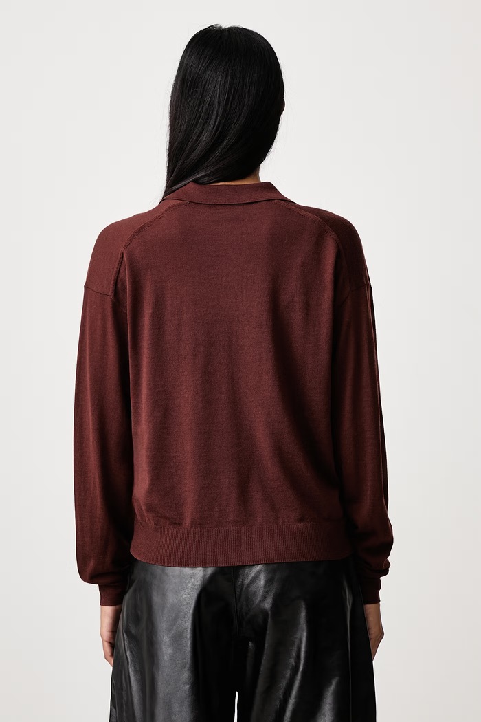 Odzież Soeur Sweter damski z wełny merino FLEMING PUL0279FLEMING brązowy