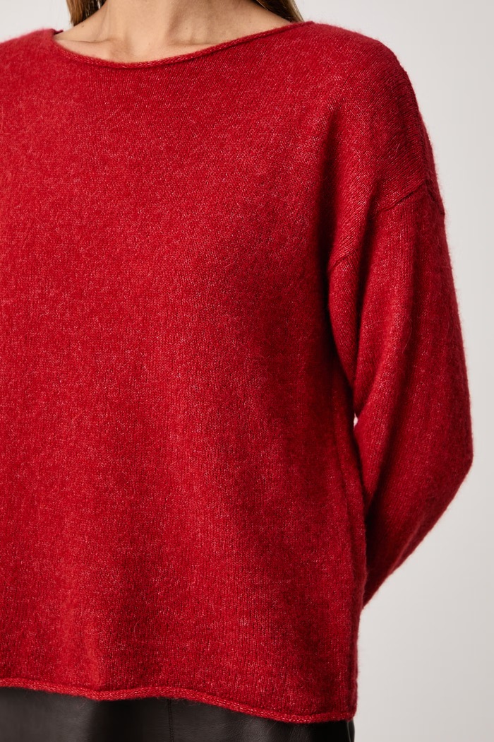 Odzież BOSS Orange Sweter damski z wełną C_Follettino 50578465 czerwony
