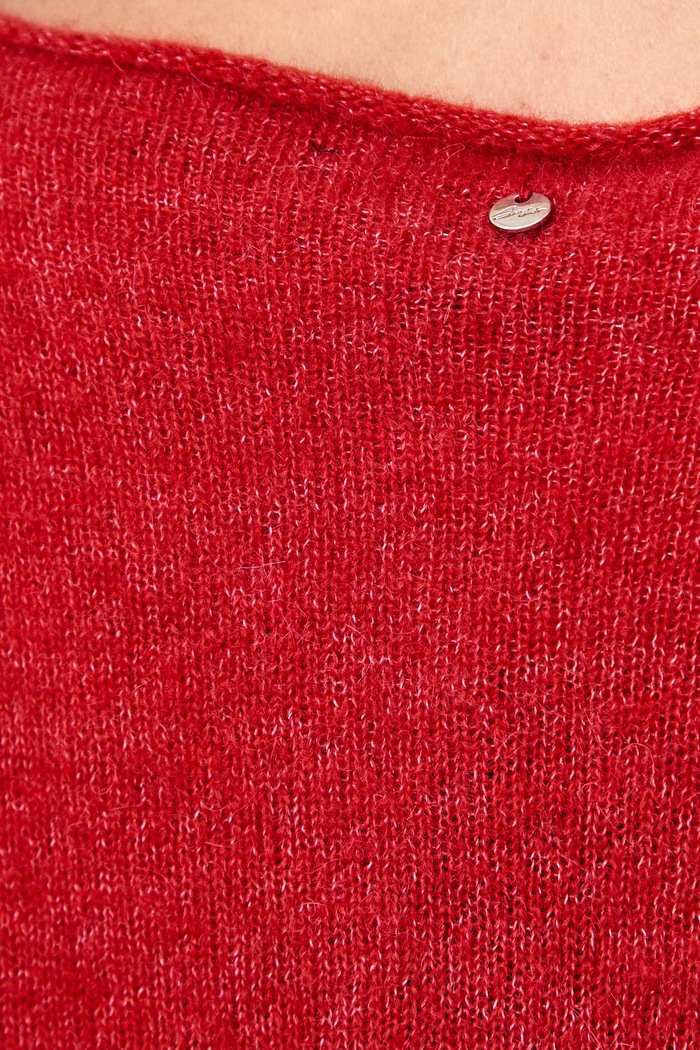 Sweter damski z wełną C_Follettino BOSS Orange 50578465 czerwony