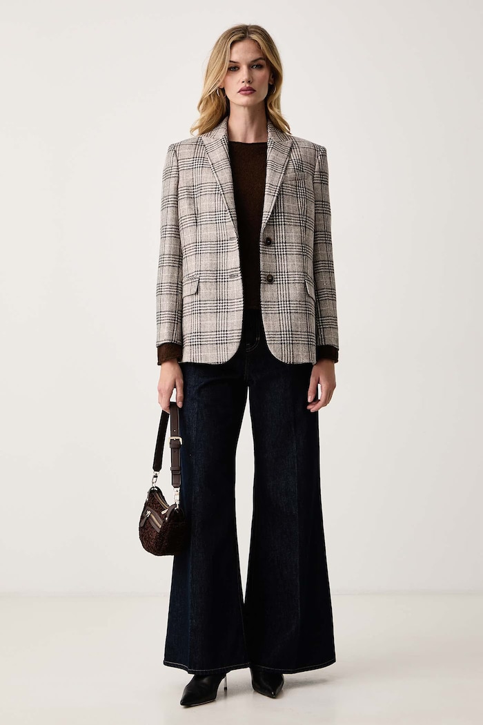 BOSS Orange Sveter dámsky s vlnou C_Follettino 50578465 hnedá AW26