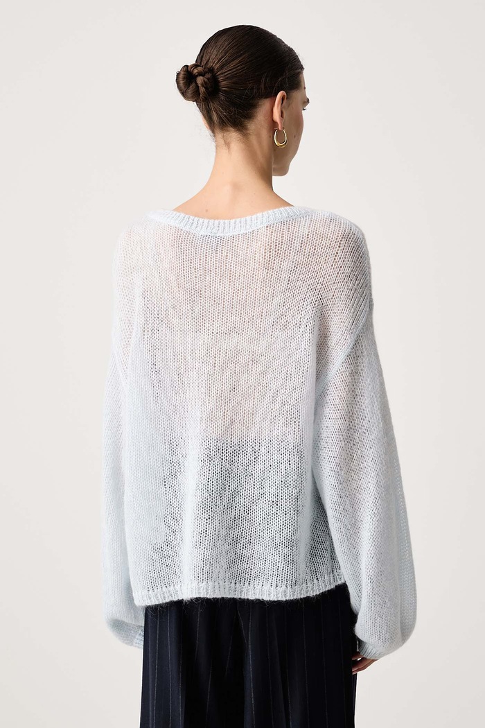 Odzież BOSS Orange Sweter damski z wełną C_Farazena 50570093 niebieski