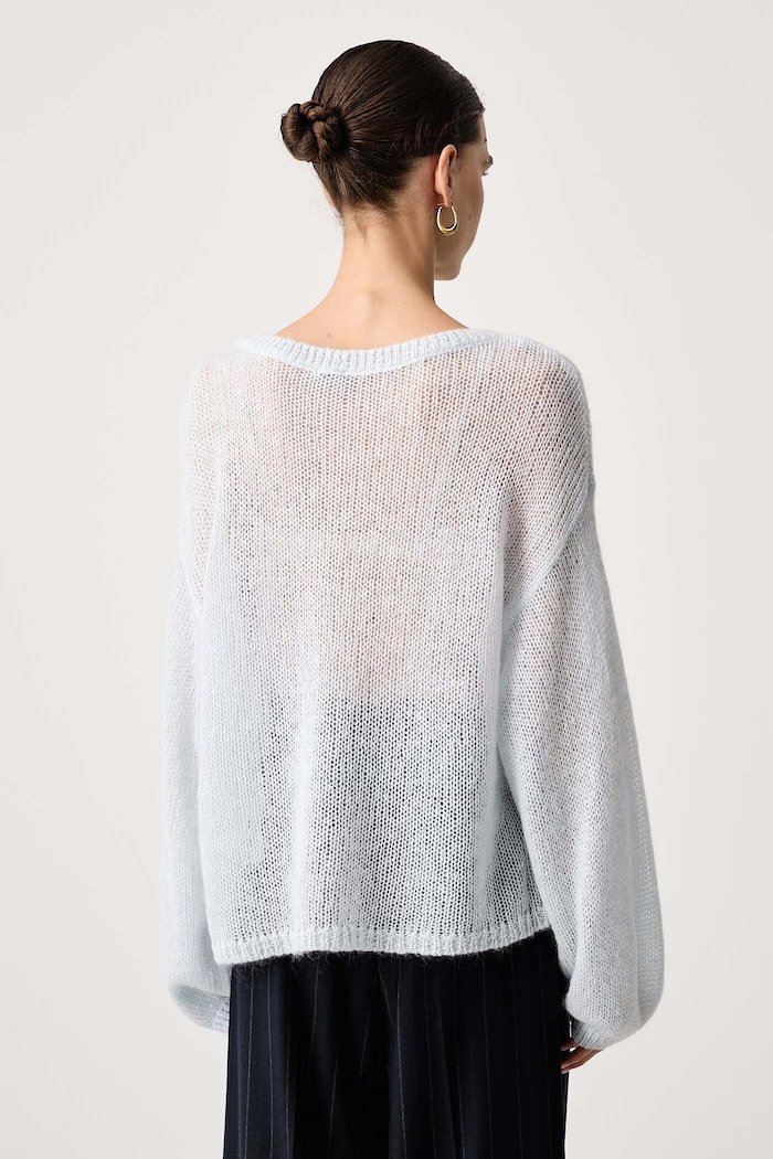Odzież BOSS Orange Sweter damski z wełną C_Farazena 50570093 niebieski