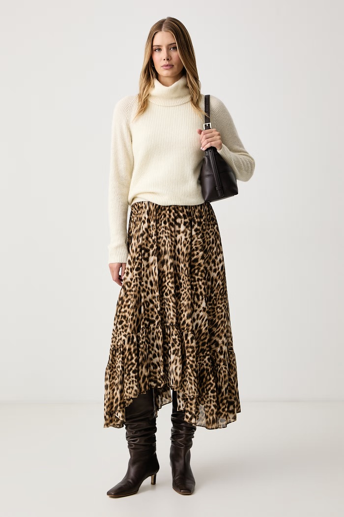 BOSS Orange Sweter damski z wełną C_Falodina_1 50569896 beżowy AW26