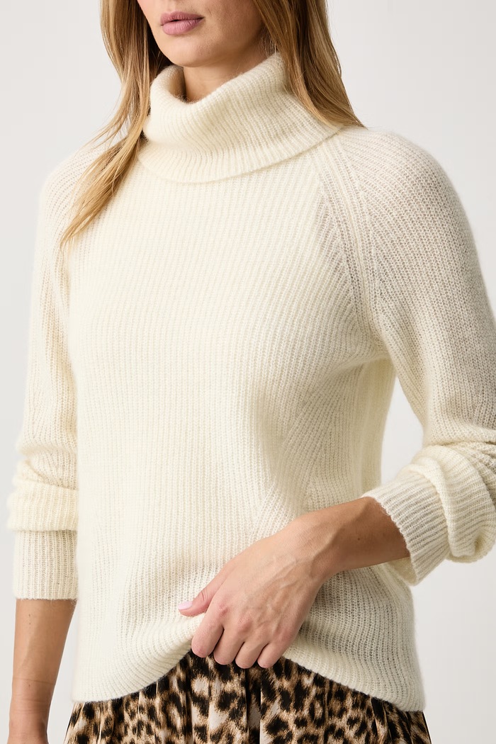 Sweter damski z wełną C_Falodina_1 BOSS Orange 50569896 beżowy