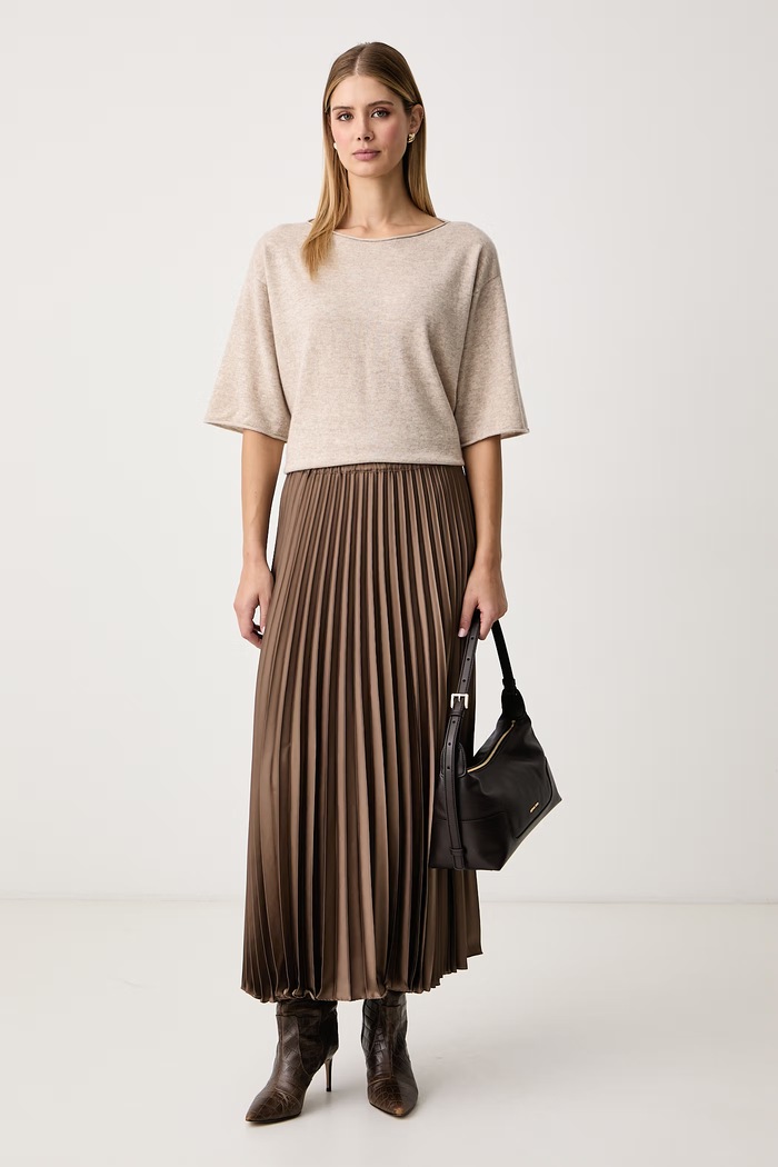 BOSS Orange Πουλόβερ γυναικείο μάλλινο C_Fiolanna 50569891 μπεζ AW26