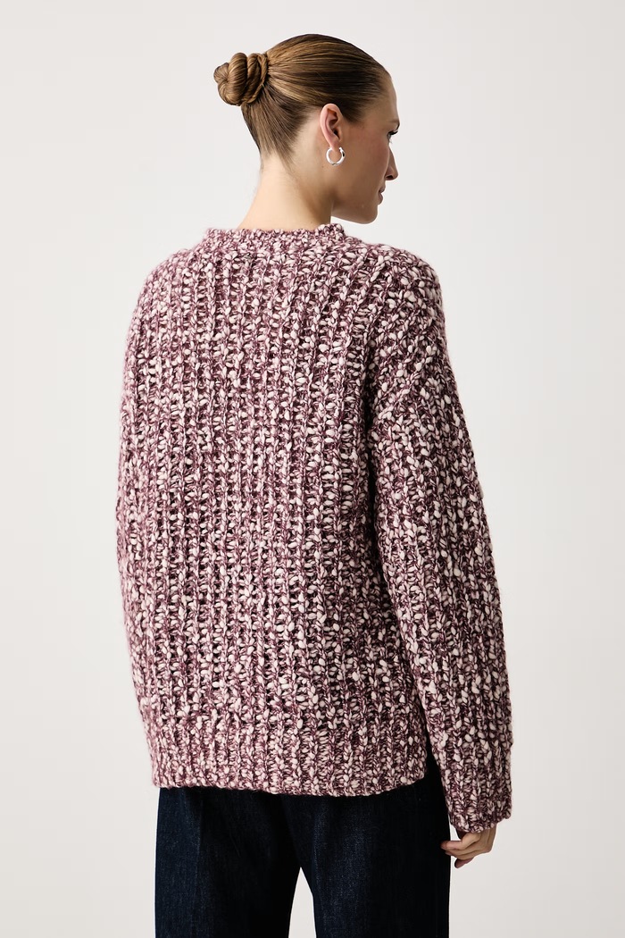 Odzież BOSS Orange Sweter damski z wełną i alpaką C_Flocasia 50569884 bordowy