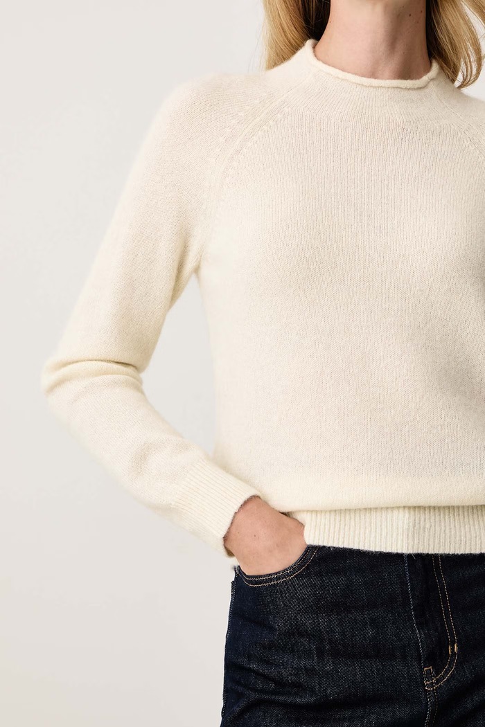 Sweter damski z wełną C_Fesperanasy_1 BOSS Orange beżowy 50569878