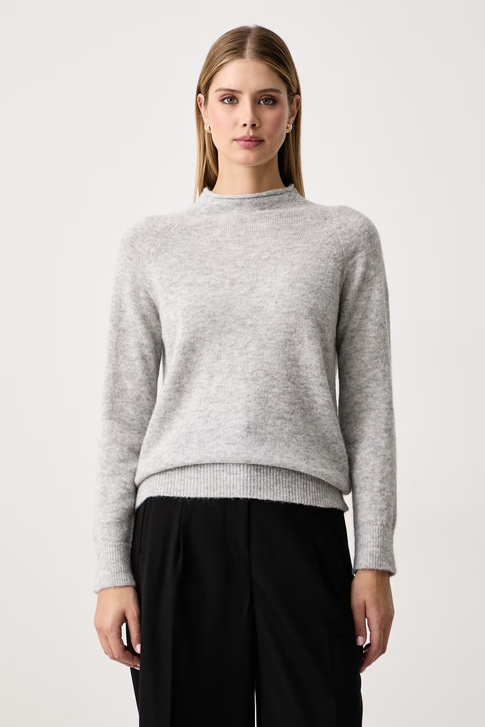 BOSS Orange Sweter damski z wełną C_Fesperanasy_1 szary 50569878