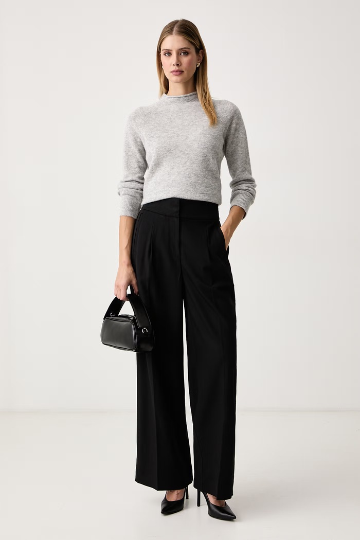 BOSS Orange Sweter damski z wełną C_Fesperanasy_1 50569878 szary AW26
