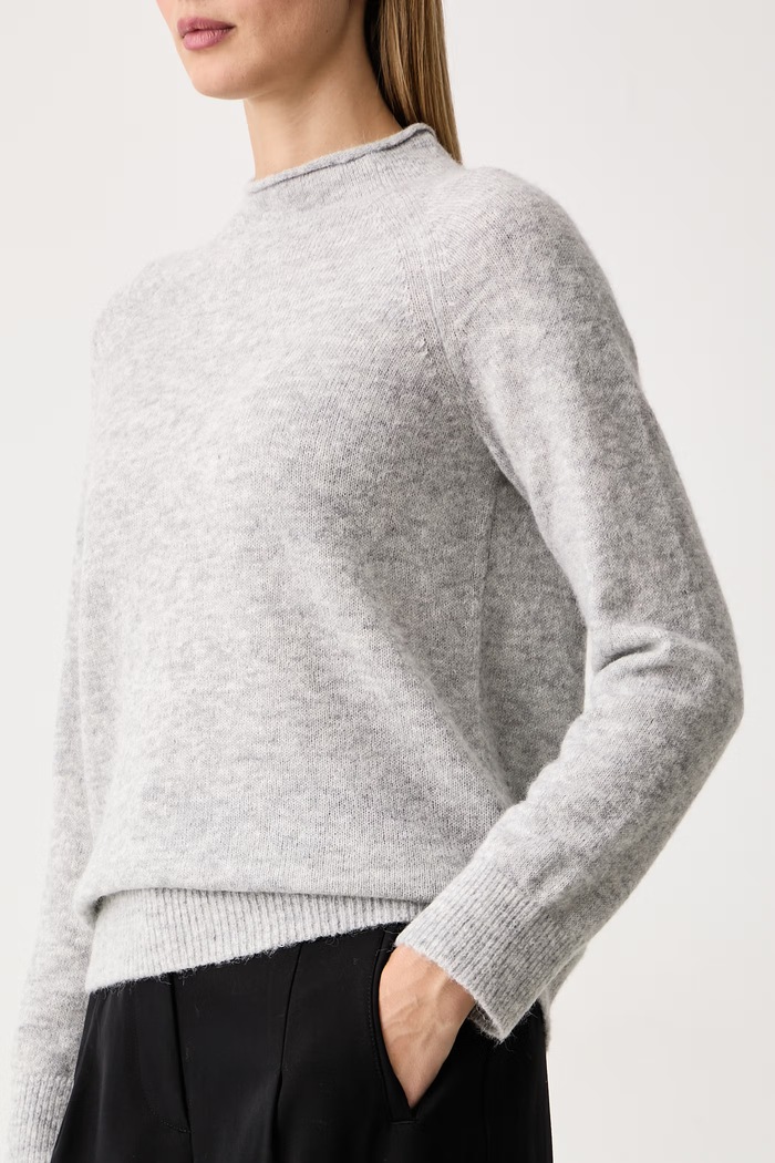 Sweter damski z wełną C_Fesperanasy_1 BOSS Orange 50569878 szary