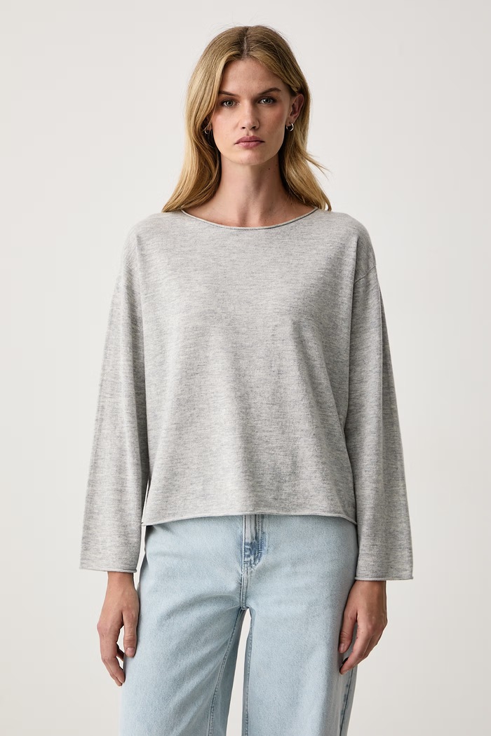 BOSS Orange Sweter damski wełniany C_Faprosa szary 50569876