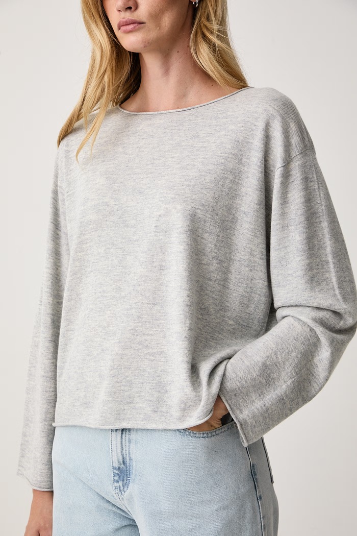 Sweter damski wełniany C_Faprosa BOSS Orange 50569876 szary
