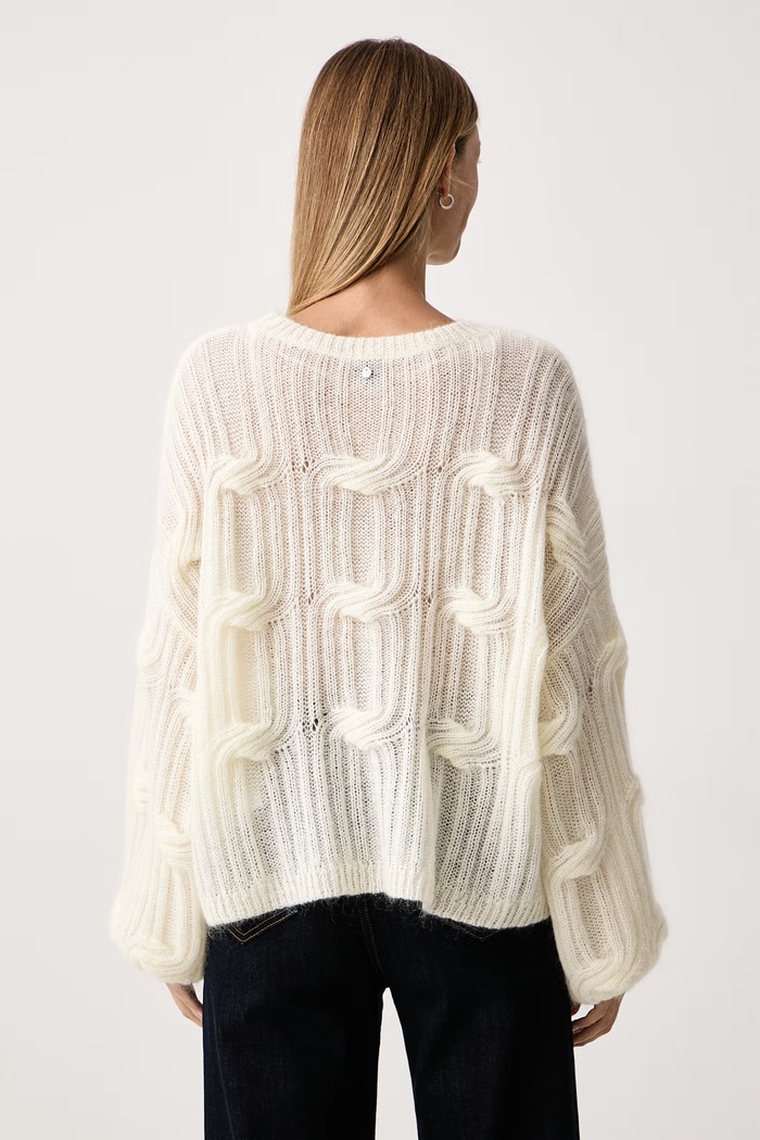 Odzież BOSS Orange Sweter rozpinany damski z wełną C_Famae 50569870 beżowy