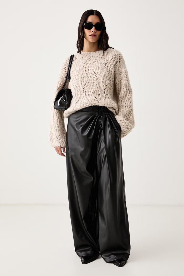 Aniye By Sweter damski z dodatkiem wełny Gia 181465 beżowy AW26