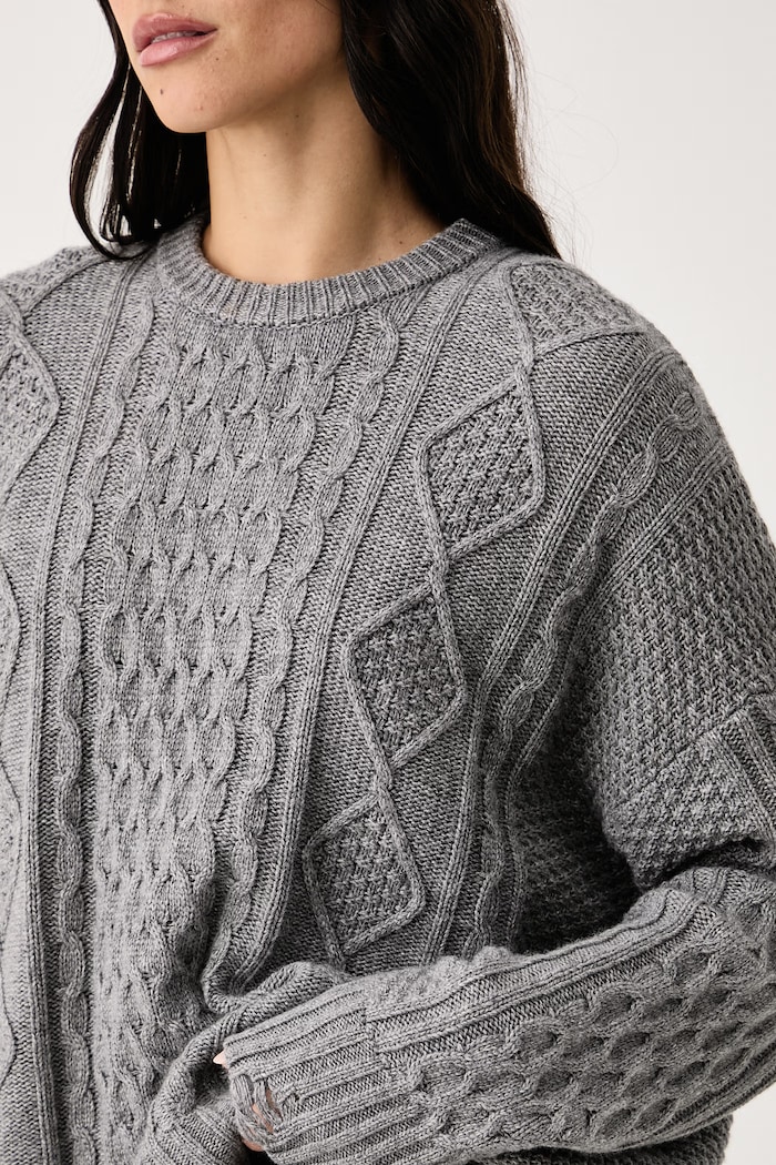 Sweter damski z dodatkiem wełny Tati Aniye By 181462 szary